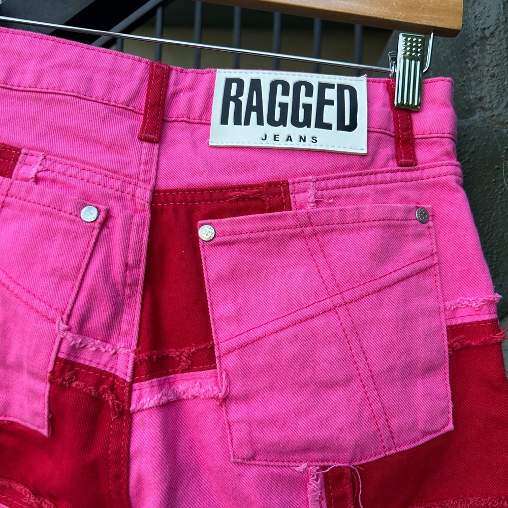 The Ragged Priest Pink Muse Checkered Jeans Dolls Kill Raver EDM Rave Festival - Picture 6 of 7